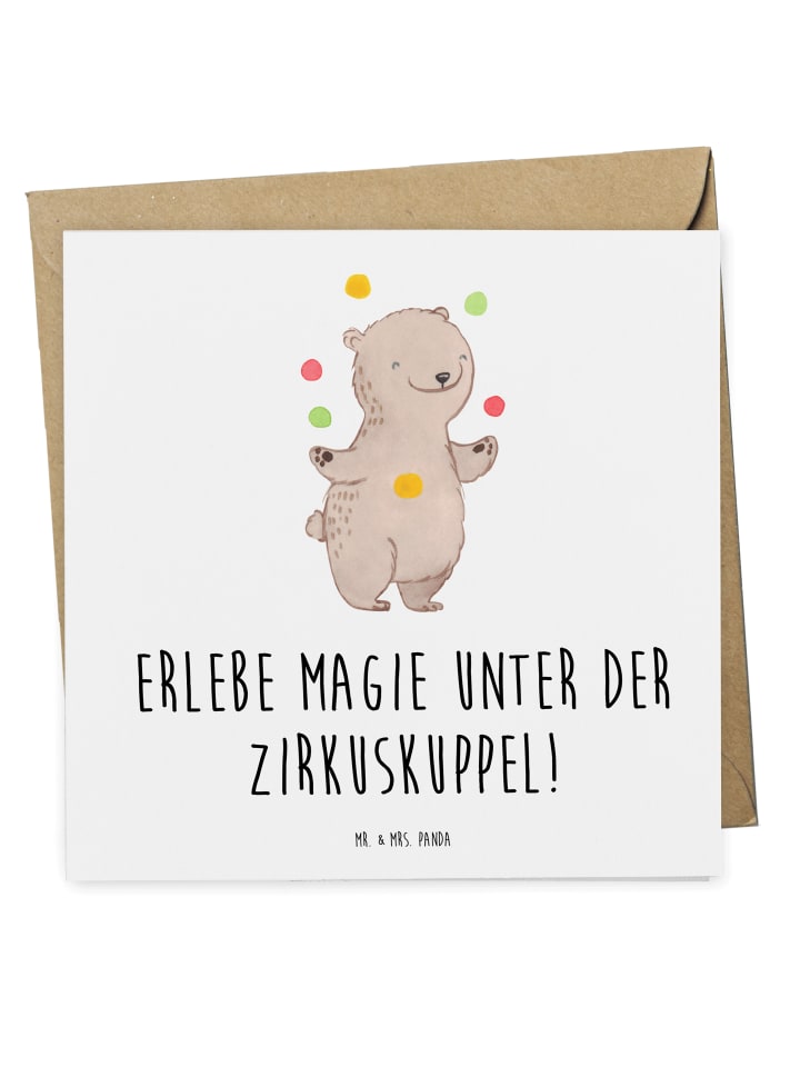 Geschenkkarte Magie Zirkusbesuch mit Spruch in Weiß
