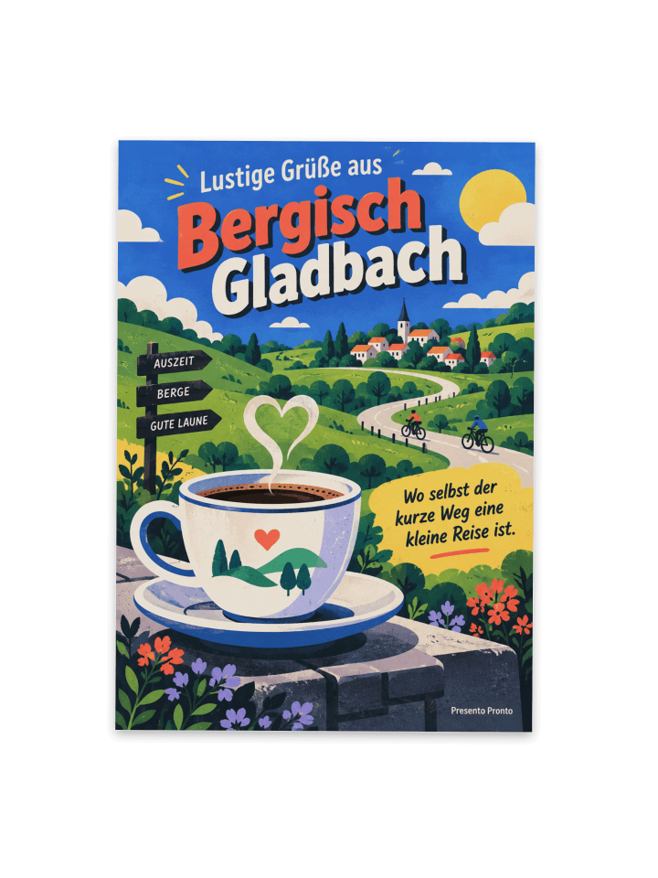 Grußkarte Kaffee modern Design mit Spruch in Weiß