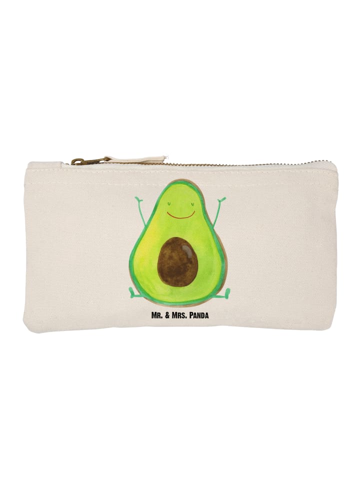 Federtasche Avocado Glücklich ohne Spruch in Weiß
