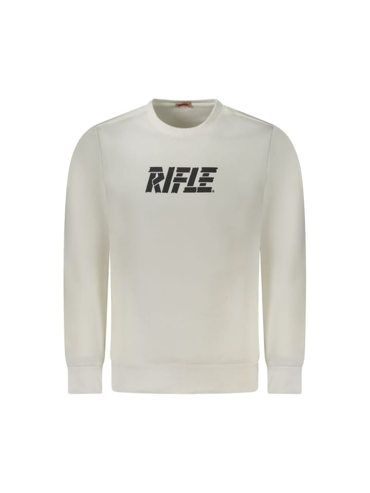 Weiß Baumwolle Herren Sweatshirt