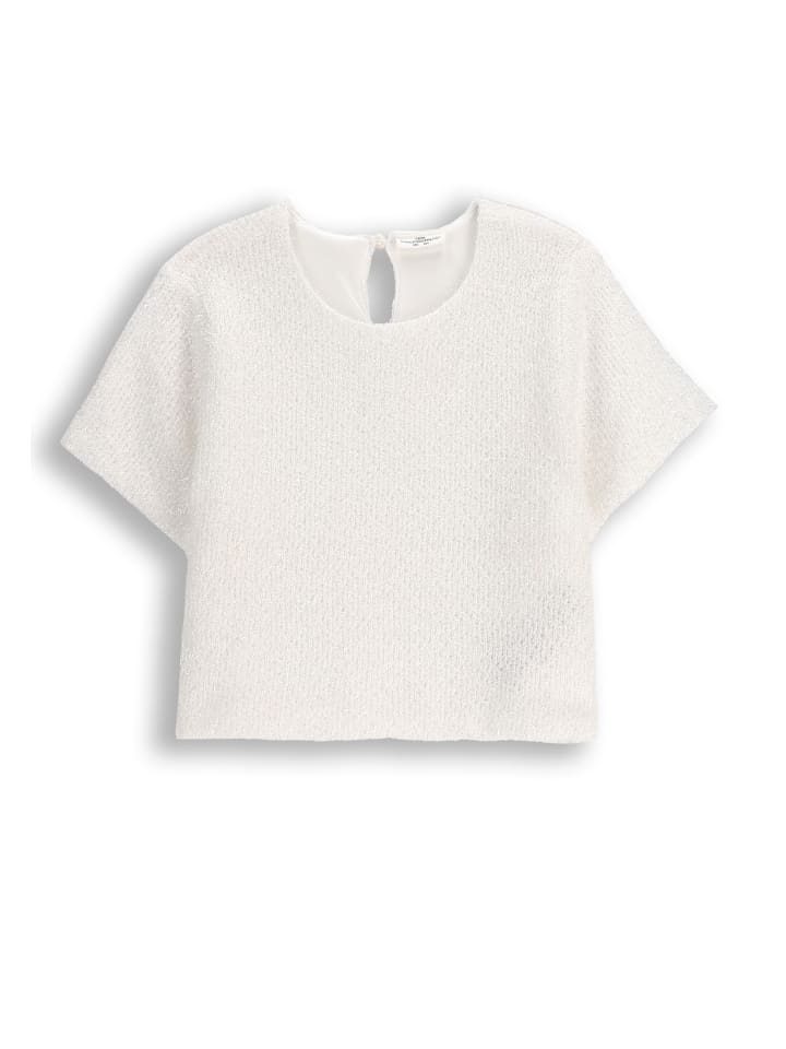 Kurzarm-Pullover in ecru