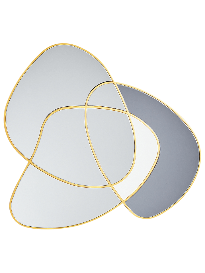 Wandspiegel TAILLY in Gold/Blau - (W) 99 x (H) 89 x (L) 2 cm Vertikal