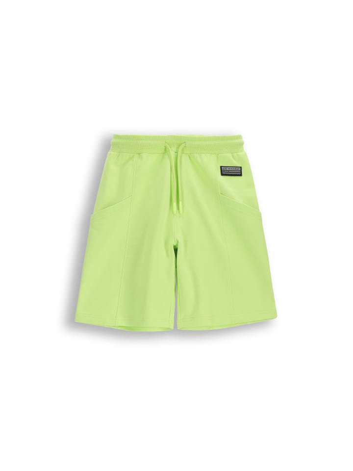Kurze Baumwollshorts in limonengrün