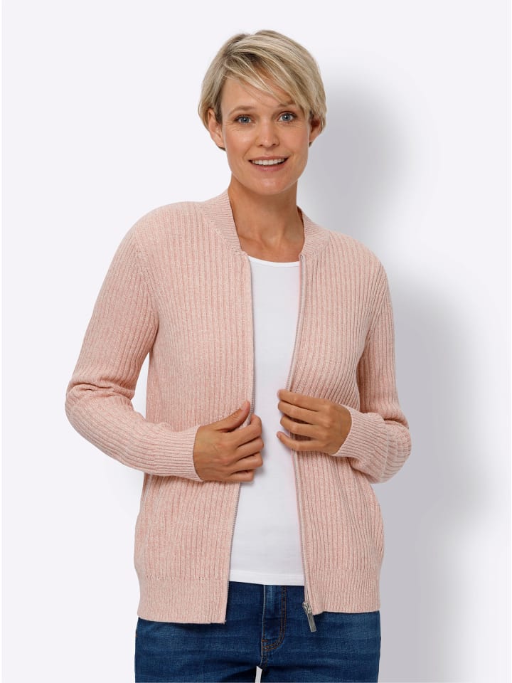 Strickjacke in rosenquarz-meliert