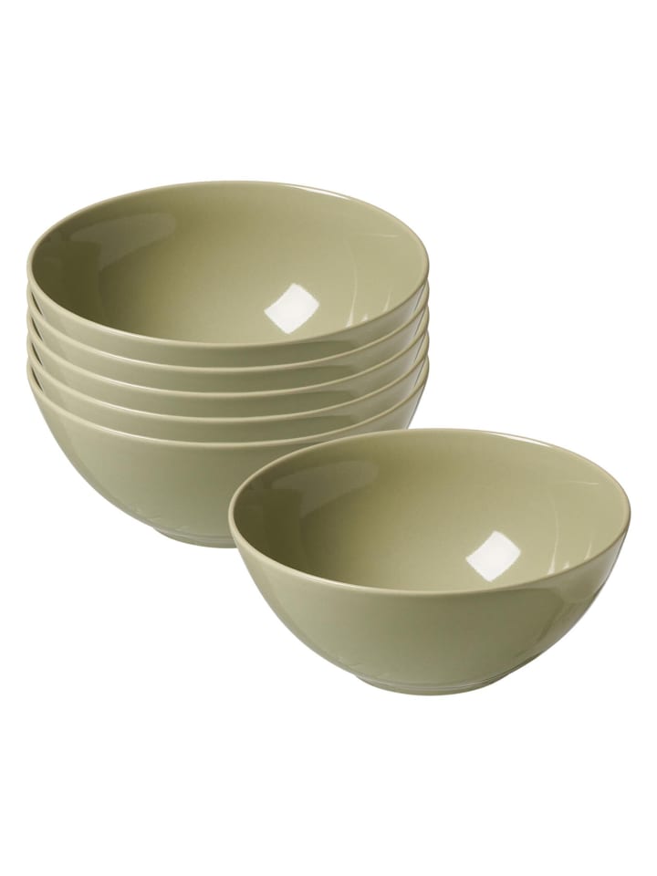 6er Set Müslischalen Cecina in ø 16,5 cm in Grün