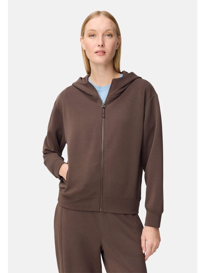 Sweatjacke mit Kapuze in Braun