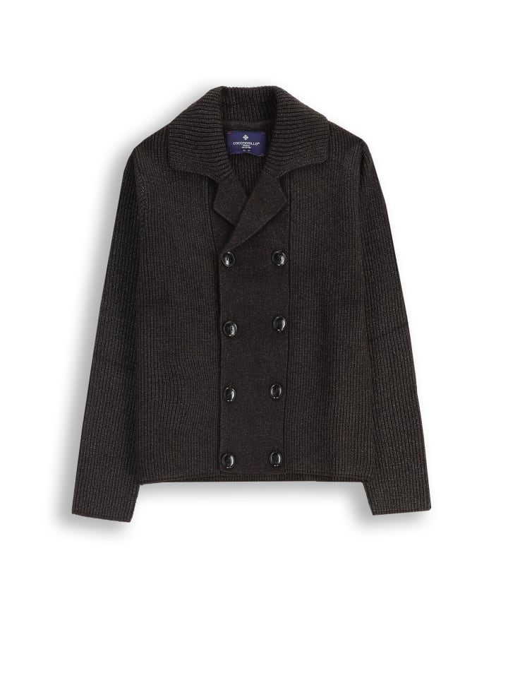 Cardigan mit Kragen in schwarzgrau