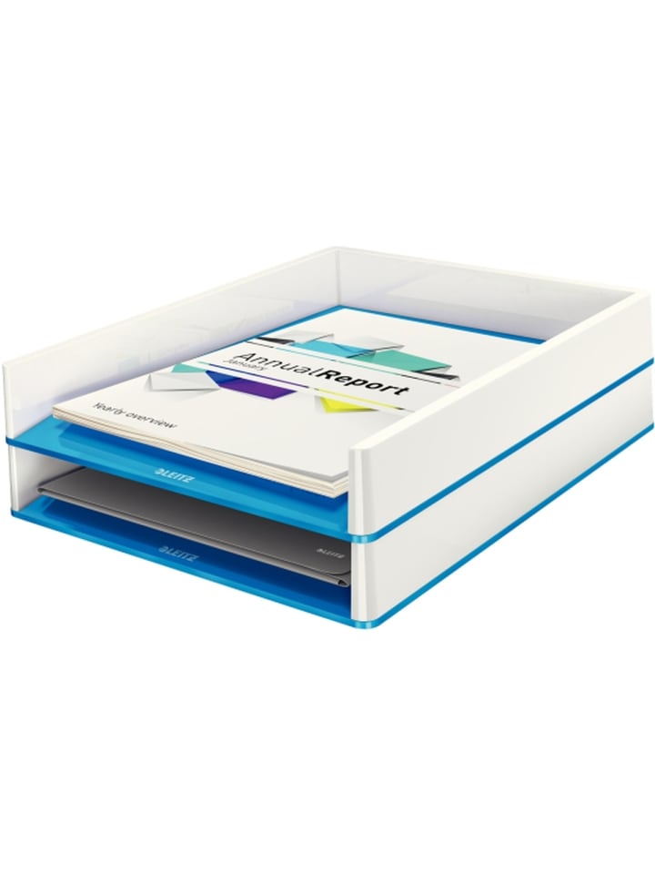 Briefablage Wow Duo Colour A4 Polystyrol weiß/blau metallic