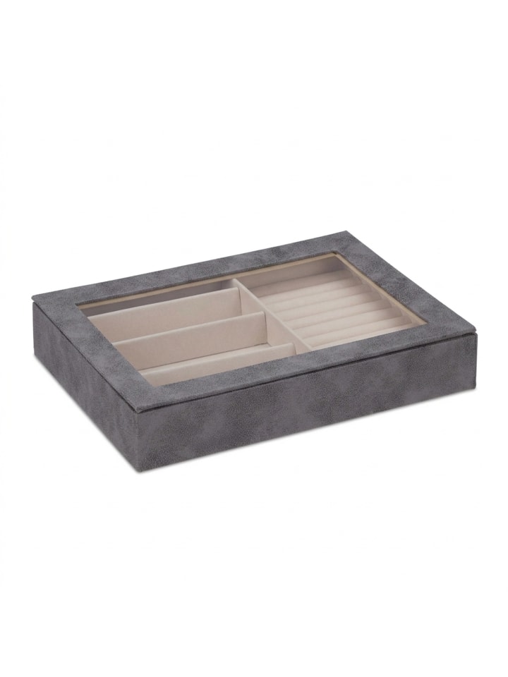 Schmuckkästchen in Grau - (B)30 x (H)5 x (T)21 cm