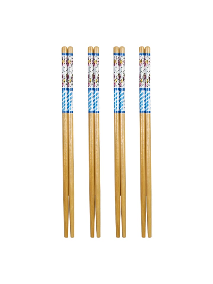4er-Set Essstäbchen Sushi Blaue Streifen in Bunt - 24cm