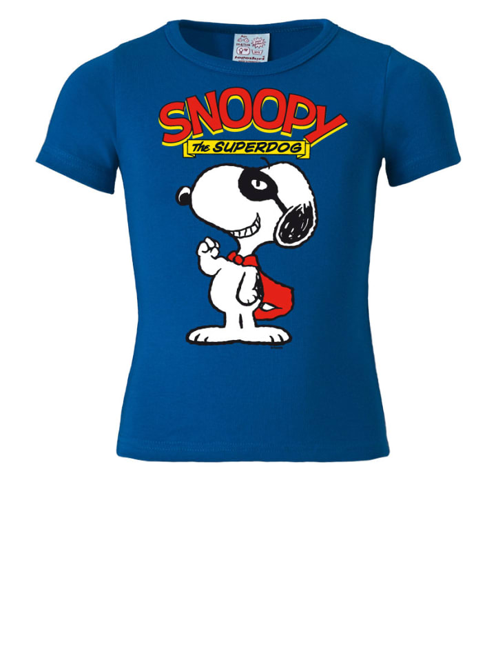 T-Shirt Peanuts - Snoopy Superdog in blau