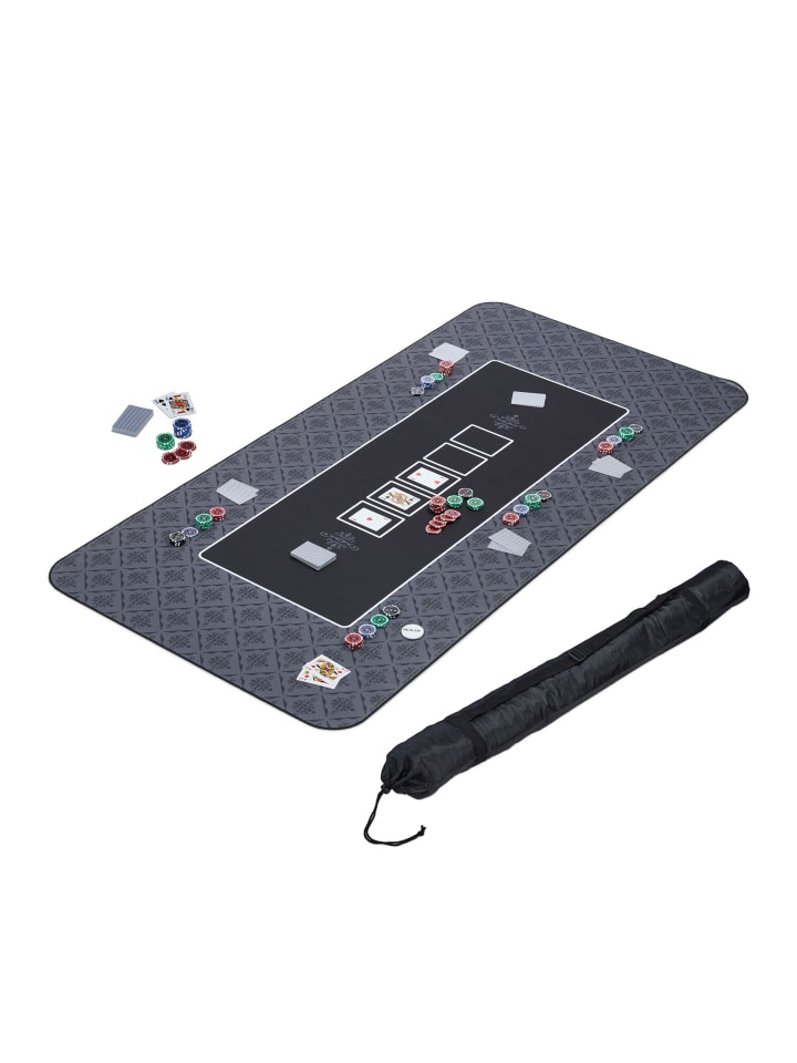 Pokermatte in Schwarz - (B)180 x (T)90 cm