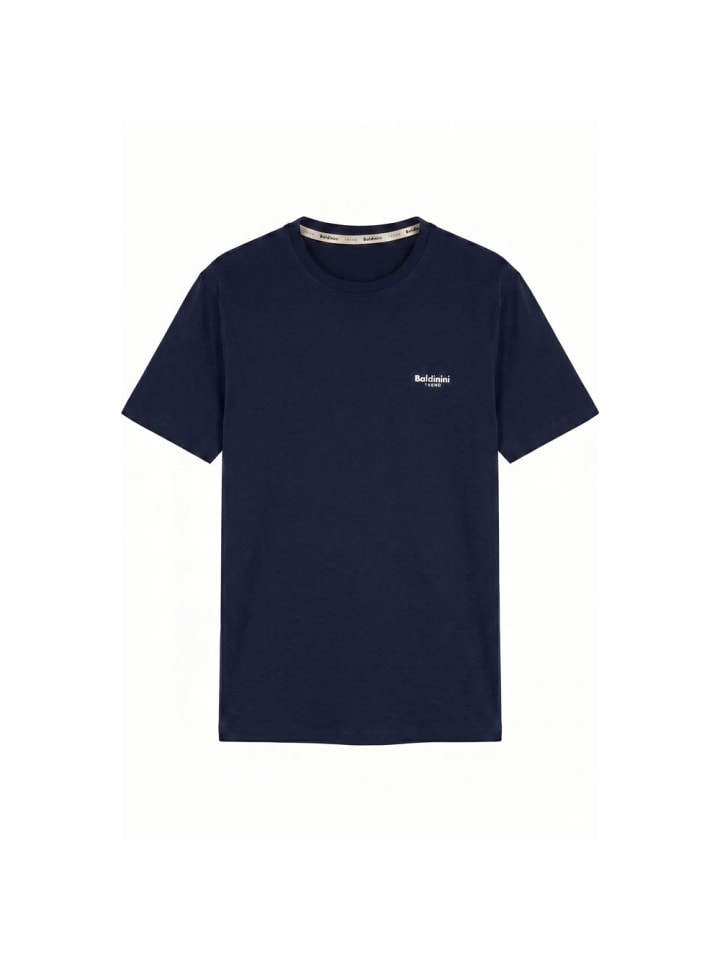 Blau Baumwolle Herren T-Shirt