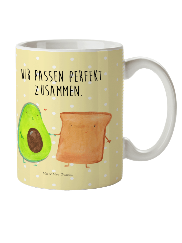 Tasse Avocado Toast mit Spruch in Gelb Pastell