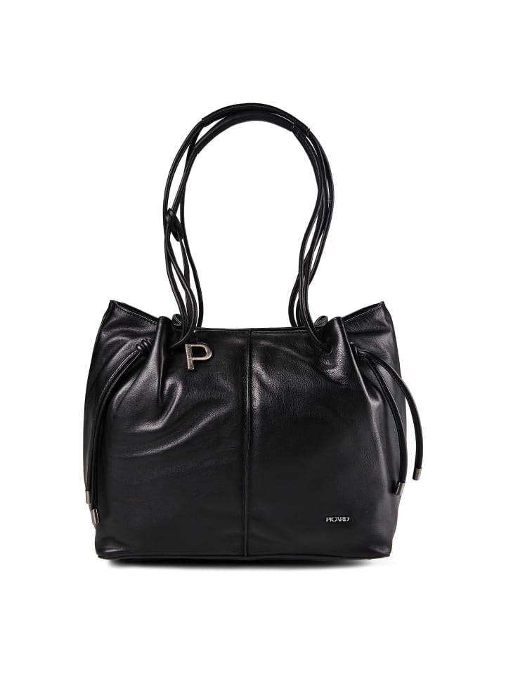 Boom Schultertasche Leder 35 cm schwarz