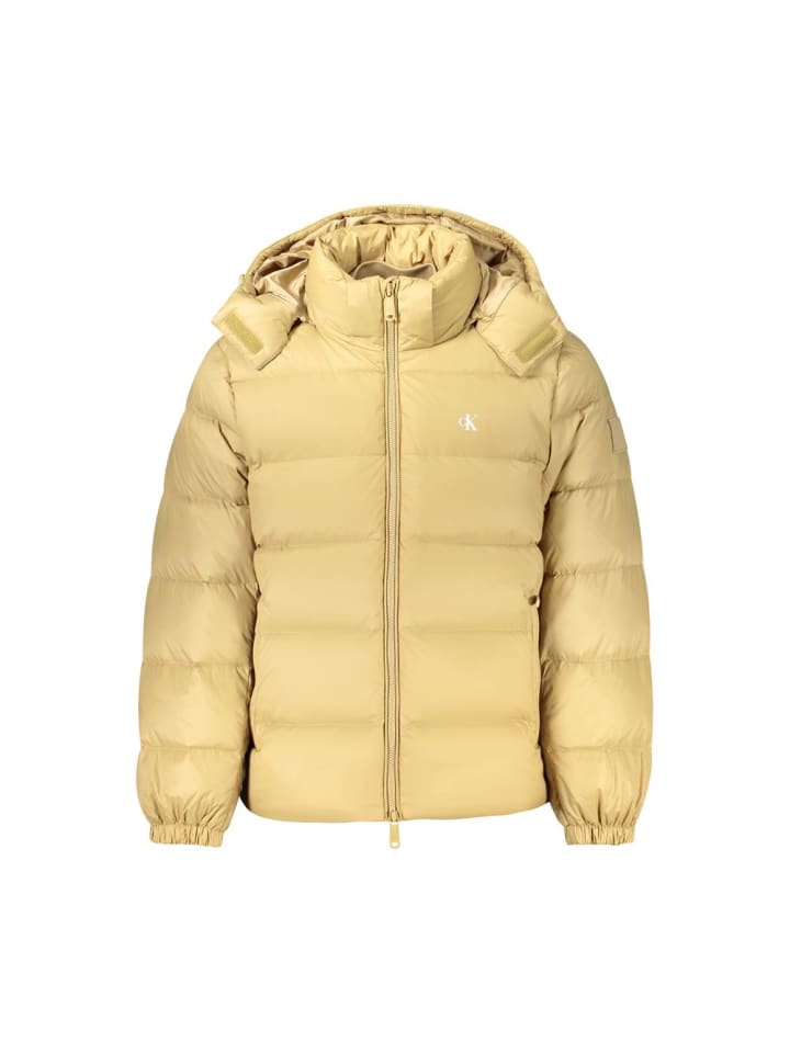 Beige Nylon Herren Jacke