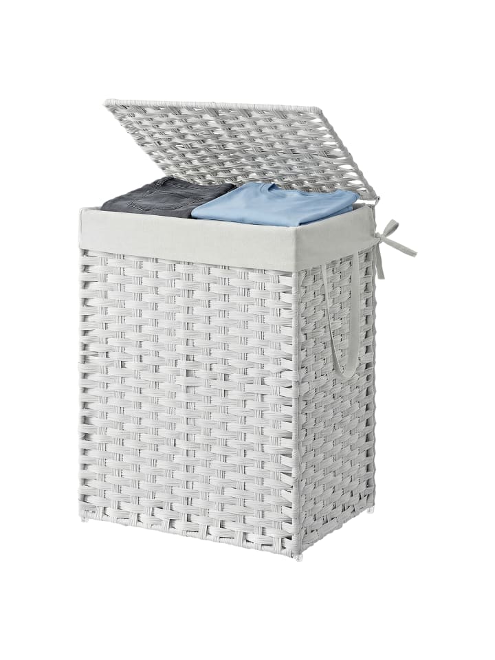 Wäschekorb Eliott in Weiß - (B)33 x (H)61 x (T)46 cm