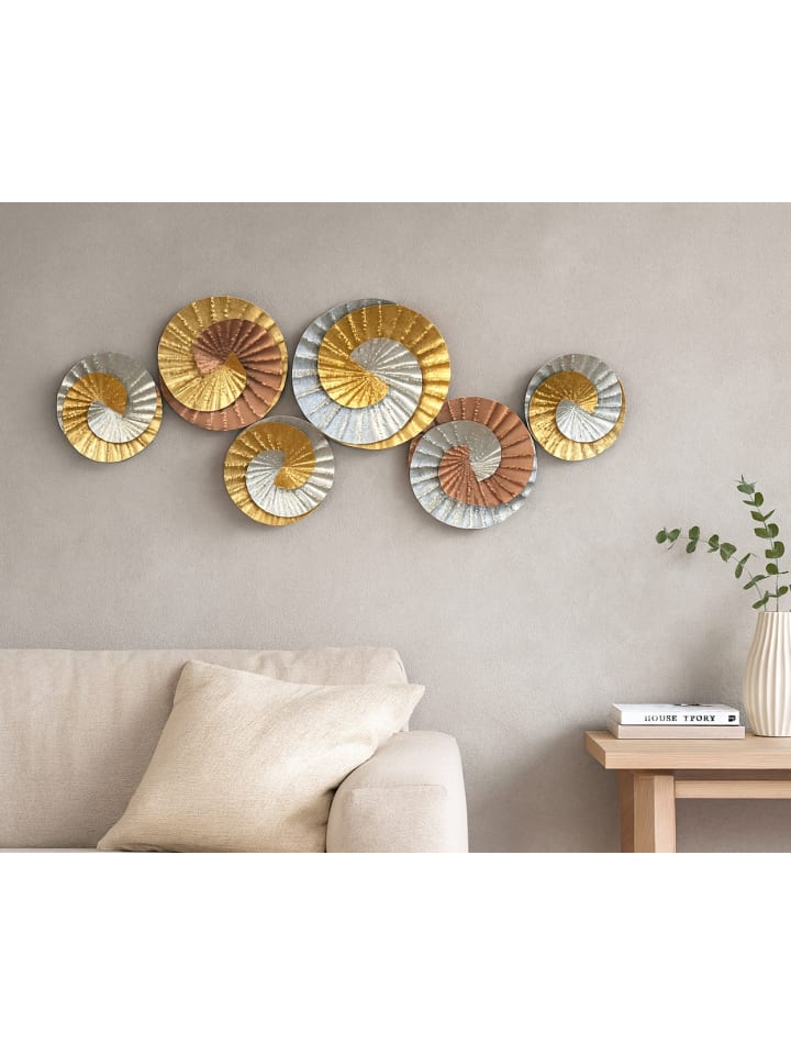 Wanddekoration Anja in silber/gold/braun