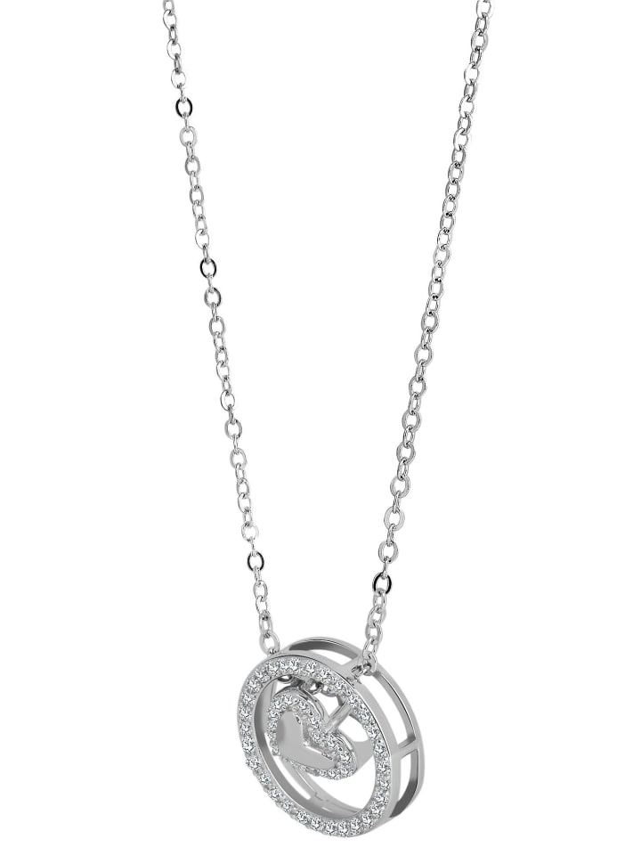 Damen Halskette mit Anhänger – Herz aus 925 Silber in silber
