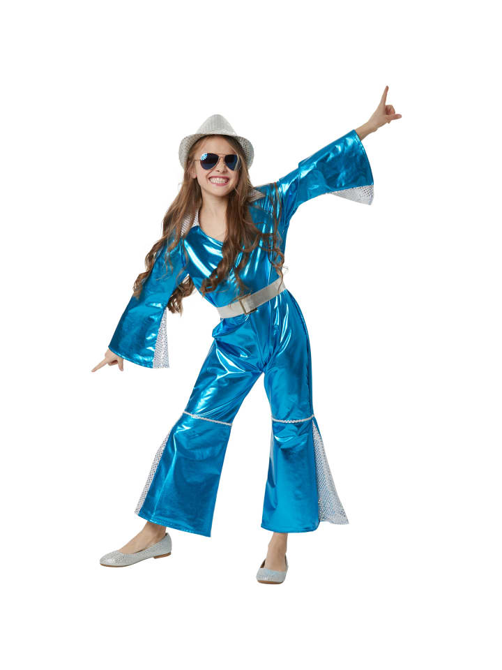 Tänzerin/Partygängerin, in blau, Gr. 158 (ab 12 Jahren), Zierborte