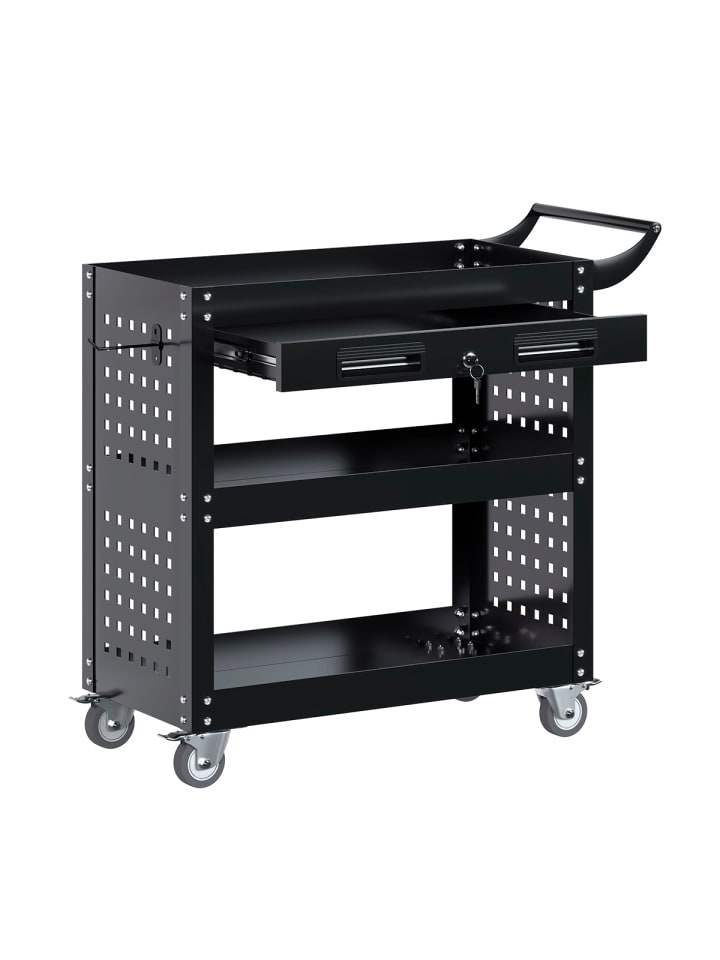Werkzeugwagen in Schwarz 78x70x35cm