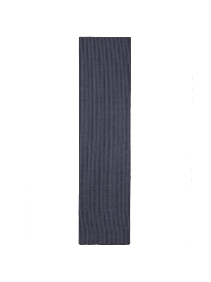 Sisal Läufer Natur Teppich in blau