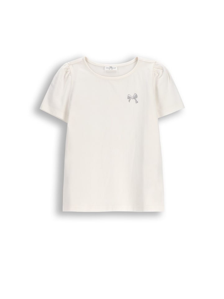 Elegantes T-Shirt mit kurzen Ärmeln in ecru
