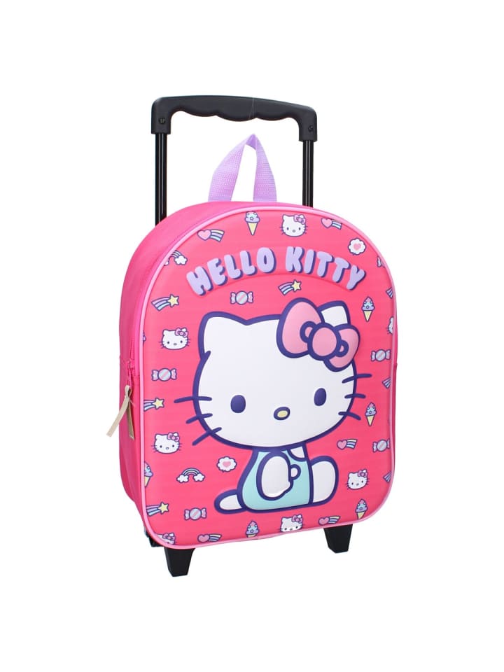 Hello Kitty 3D Trolley Rucksack – Rosa Trolleyabnehmbarem in Rosa