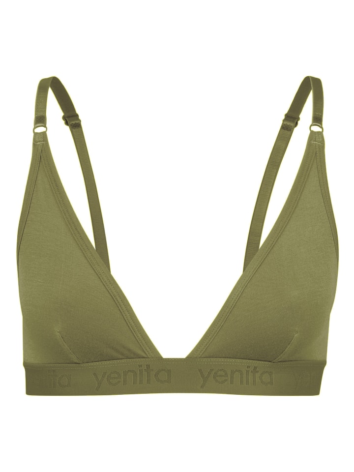 Bustier Triangel BH aus Viskose in Olive