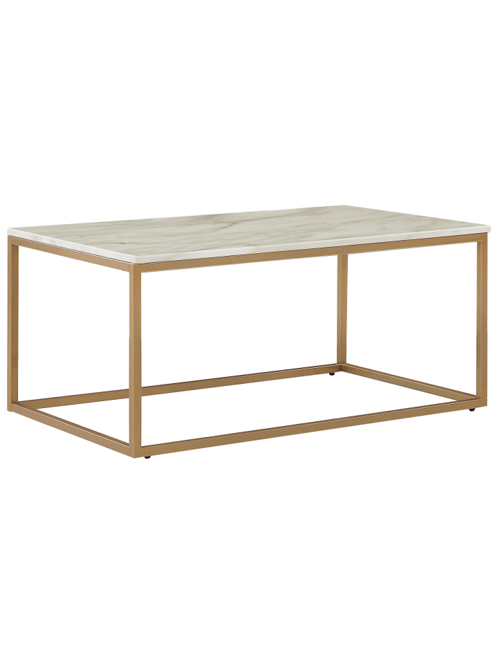 Couchtisch DELANO in Beige/Gold - (W) 60 x (H) 45 x (L) 100 cm