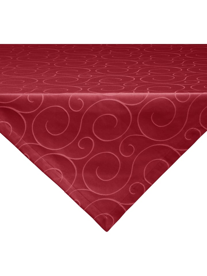 Jacquard, Baumwollmischung Mitteldecke Oberhausen in rubin
