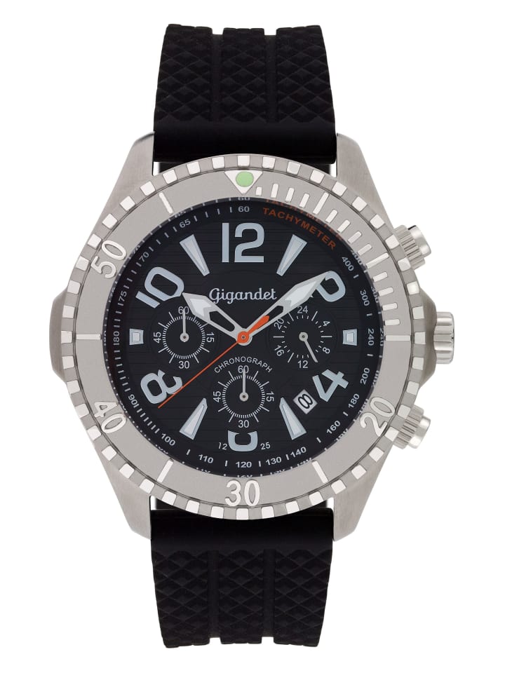 Quarzuhr Chronograph "AQUAZONE" in Schwarz/Silber