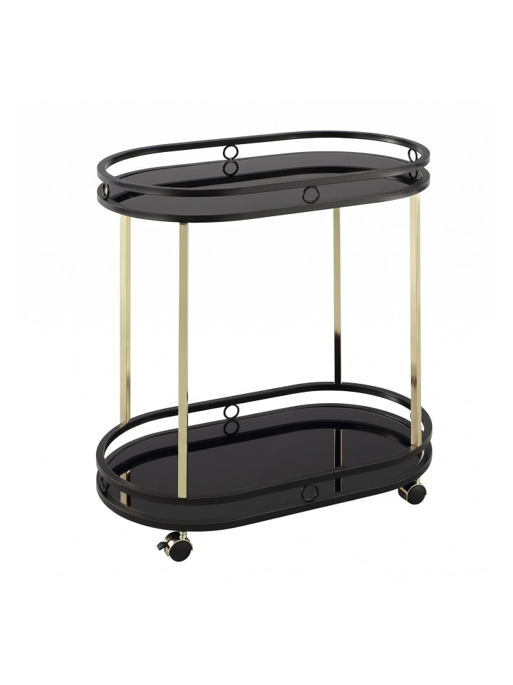 Servierwagen in Schwarz/ Gold - (B)72 x (H)77,5 x (T)42 cm