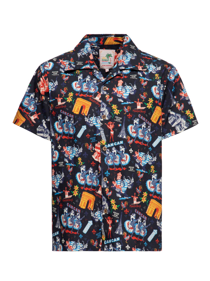 King Kerosin Hawaiihemd Paris in schwarz