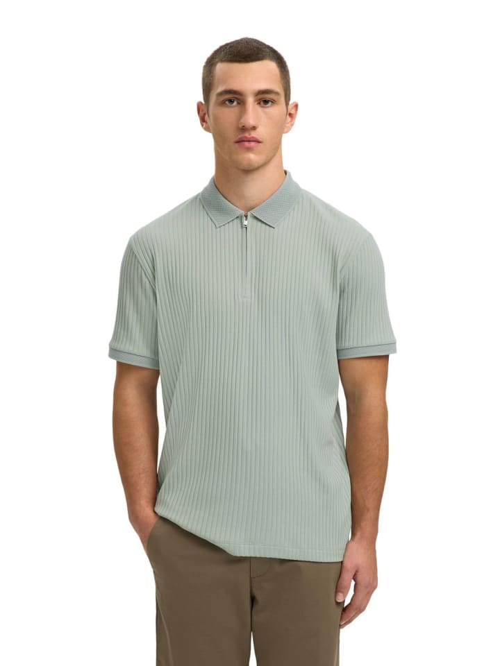 Poloshirt SLMFAVE STRUCTURE SS POLO in Türkis