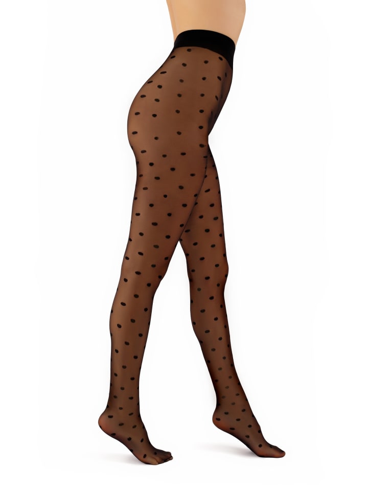Strumpfhose Tights Dots Elegante gemusterte Strumpfhose 20 DEN in Schwarz