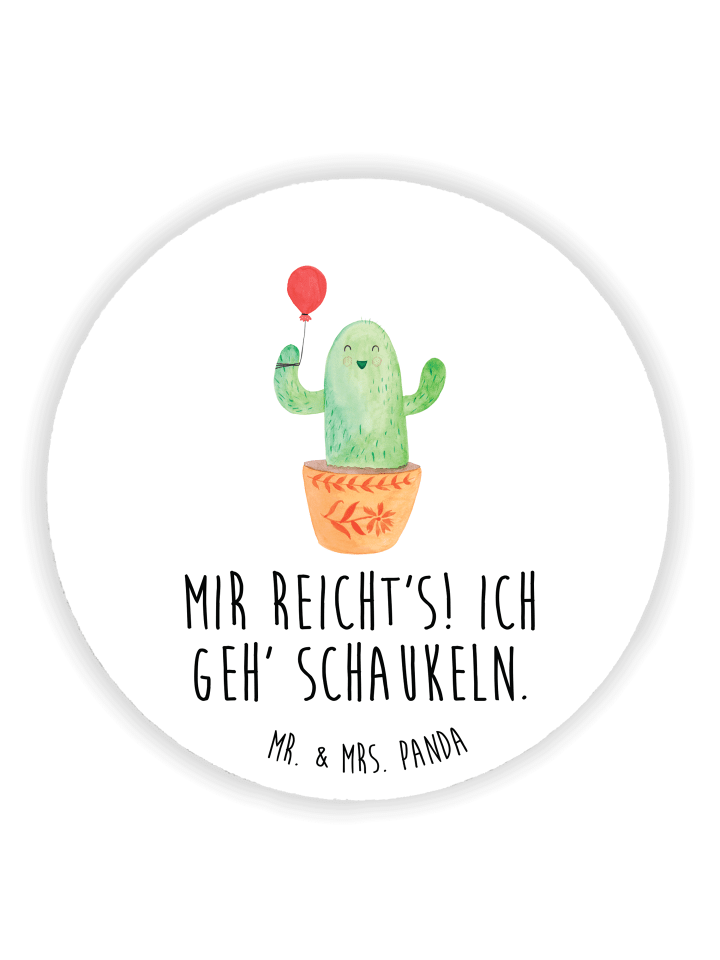 Magnet Kaktus Luftballon mit Spruch in Weiß