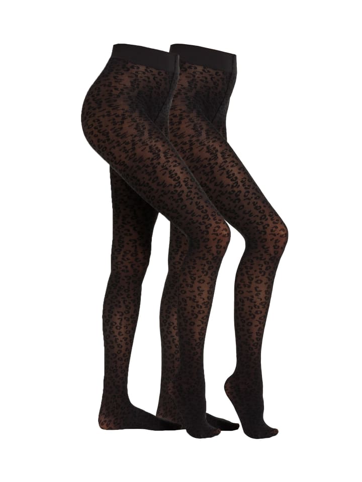 Strumpfhose leo 2er Pack black
