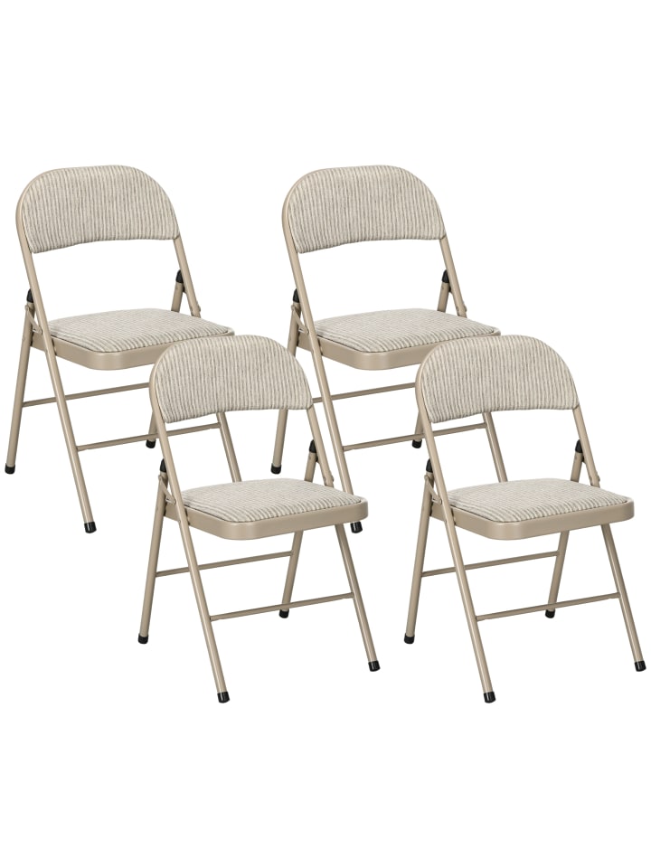 Klappstuhl in Beige-Braun 45L x 46B x 78H cm