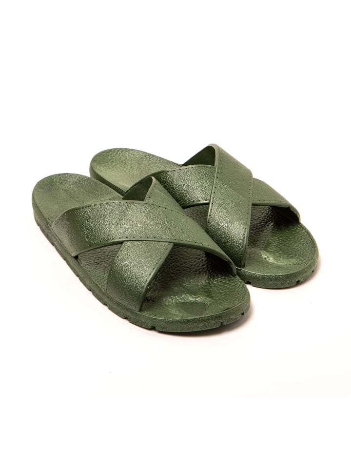 Pantoletten "Loopz" in Militärgrün
