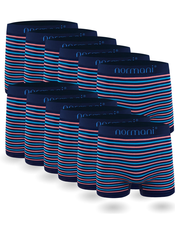 12 Stück Mikrofaser-Boxershorts für Herren in Blau/Pink