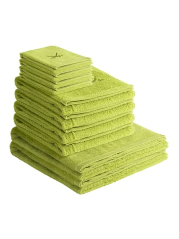 10-teiliges Set: Handtuch Frottier-Serie "Classic" in Gr?n