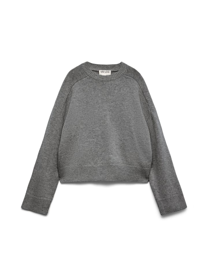 Strickpullover in Medium Grey Melange