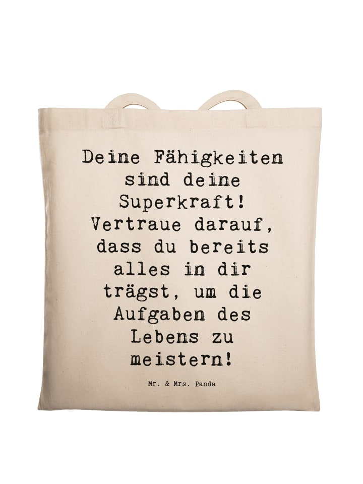 Shopping Tasche Spruch Vertrauen in Fähigkeiten... in Creme