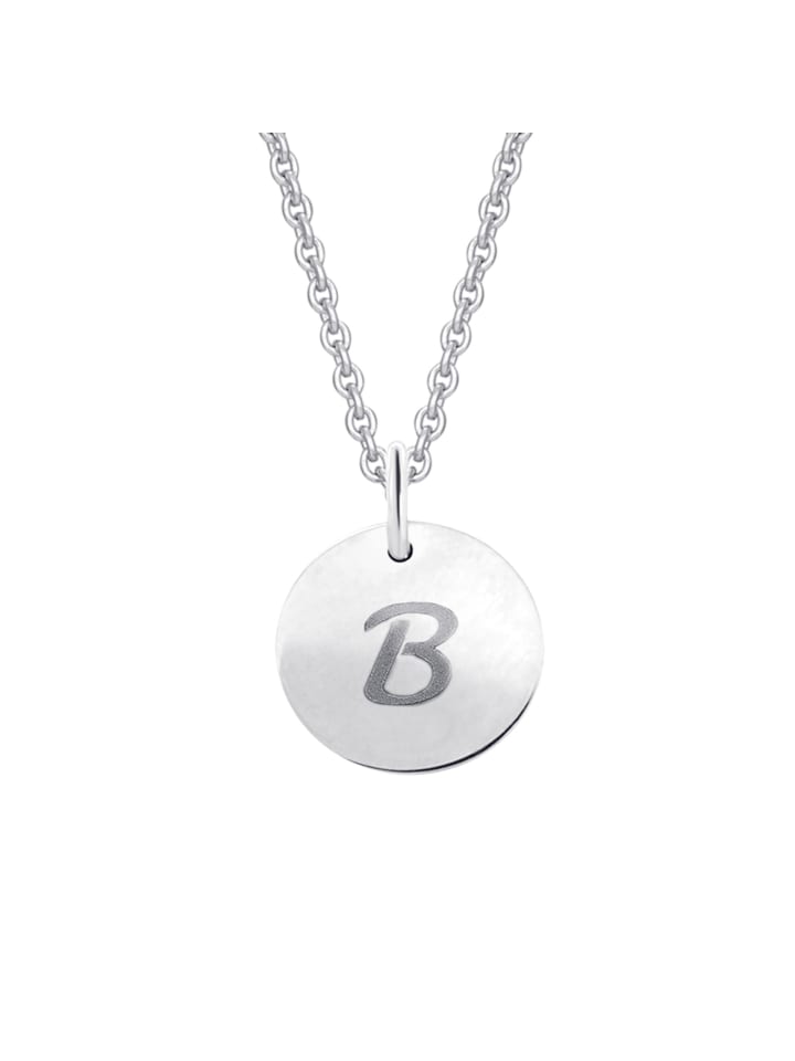 Buchstabe B Buchstaben Anhänger aus 333 Weißgold Ø 11,0 mm in silber
