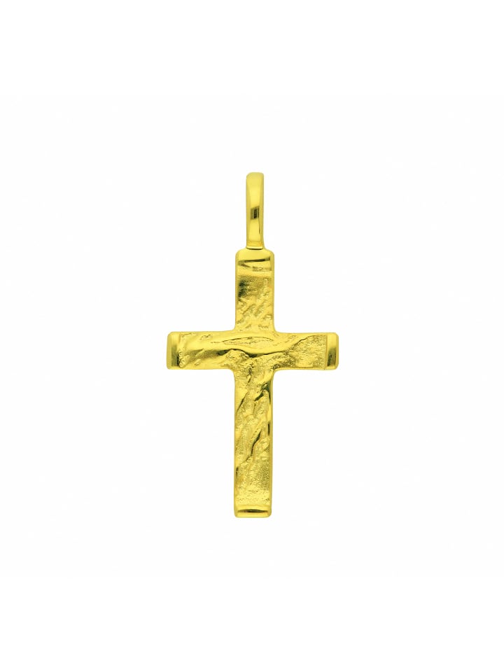 Damen & Herren 585 Gold Kreuz Anhänger in gold