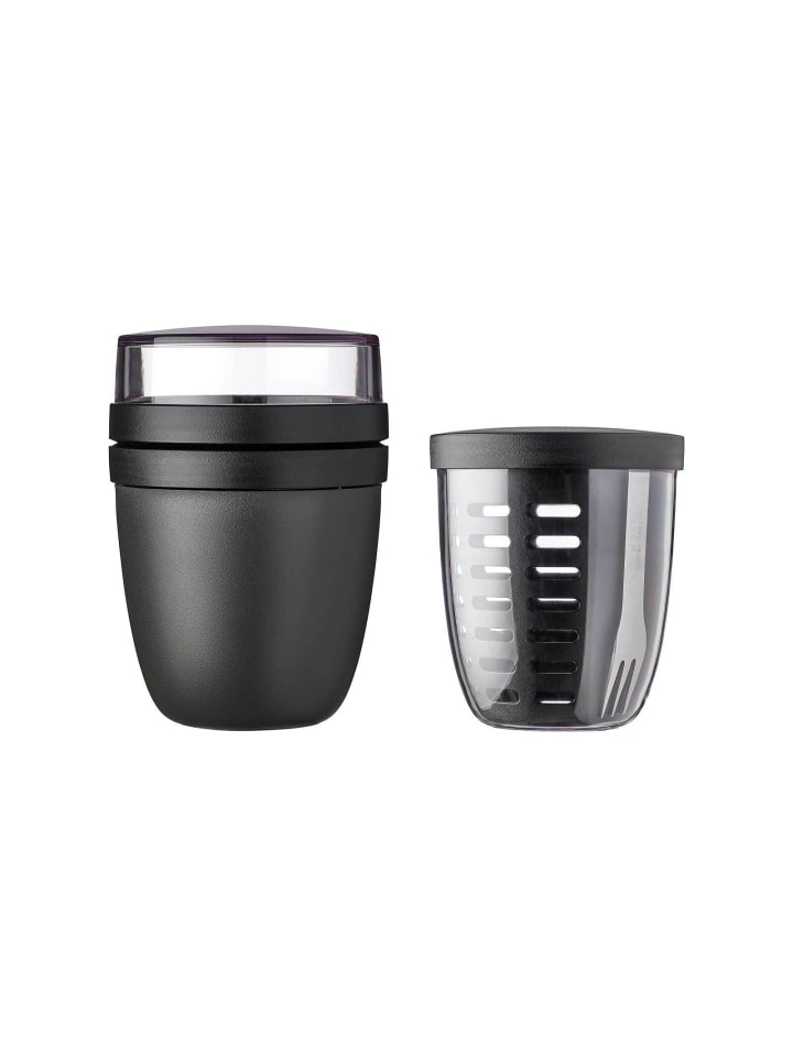 2er Set Lunchpot mit Fruitpot Ellipse in Nordic Black