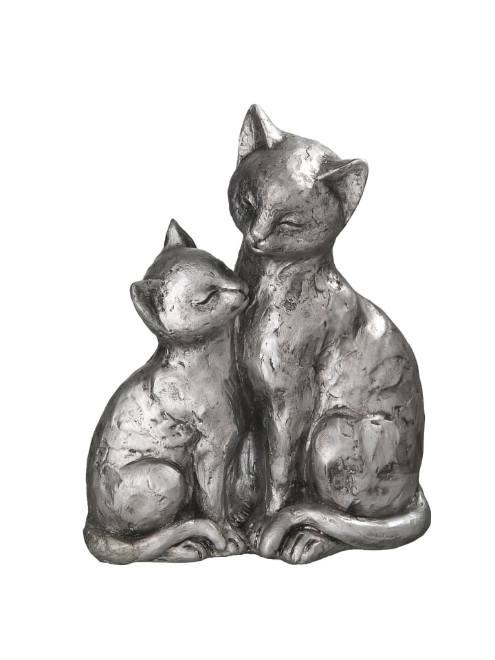 Katzen Paar 22cm in antiksilber