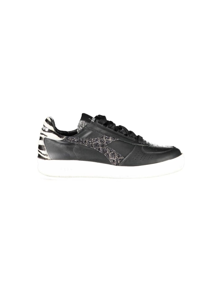 Schwarz Leder Damen Sneaker