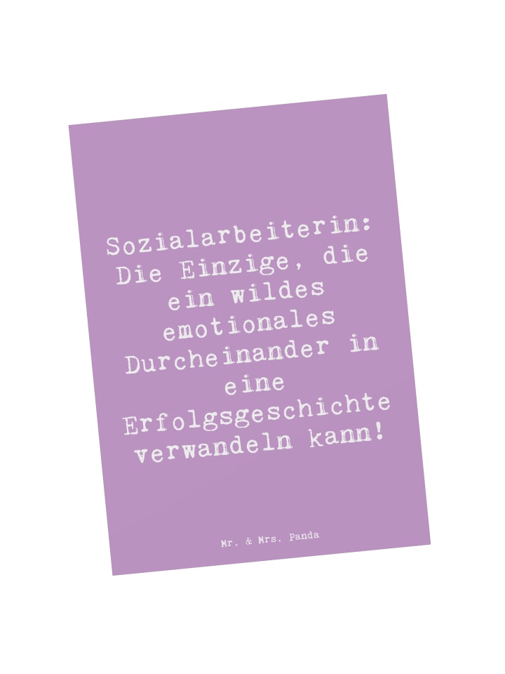 Grußkarte Spruch Sozialarbeiterin Erfolg mit Sp... in Lavendeltraum